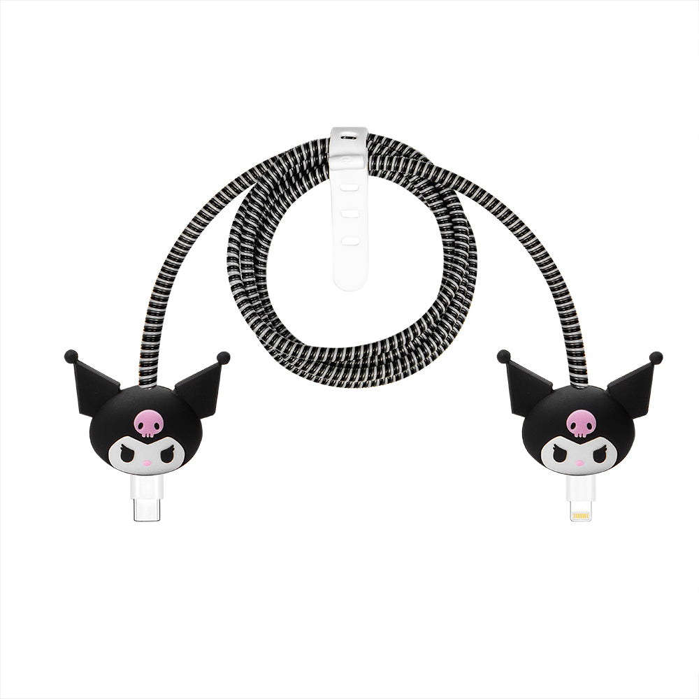 Şarj Başlığı ve Kablo Koruyucu 5 li Set Kuromi Sanrio