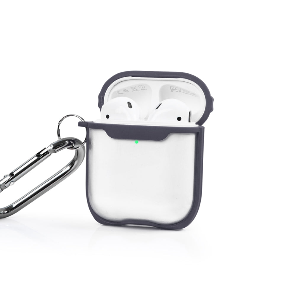 Apple AirPods Dark Gray Line Transparent Kılıfı