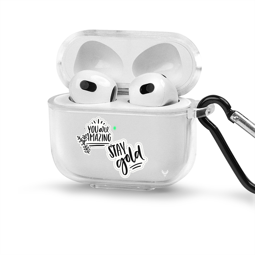 Apple AirPods 4 Stay Gold Şeffaf Kılıfı