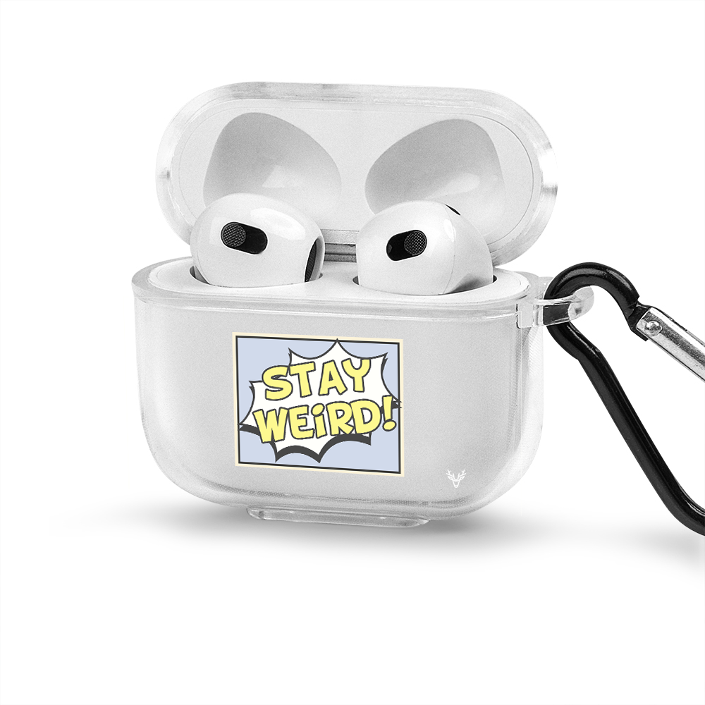 Apple AirPods 3 Stay Weird Şeffaf Kılıfı