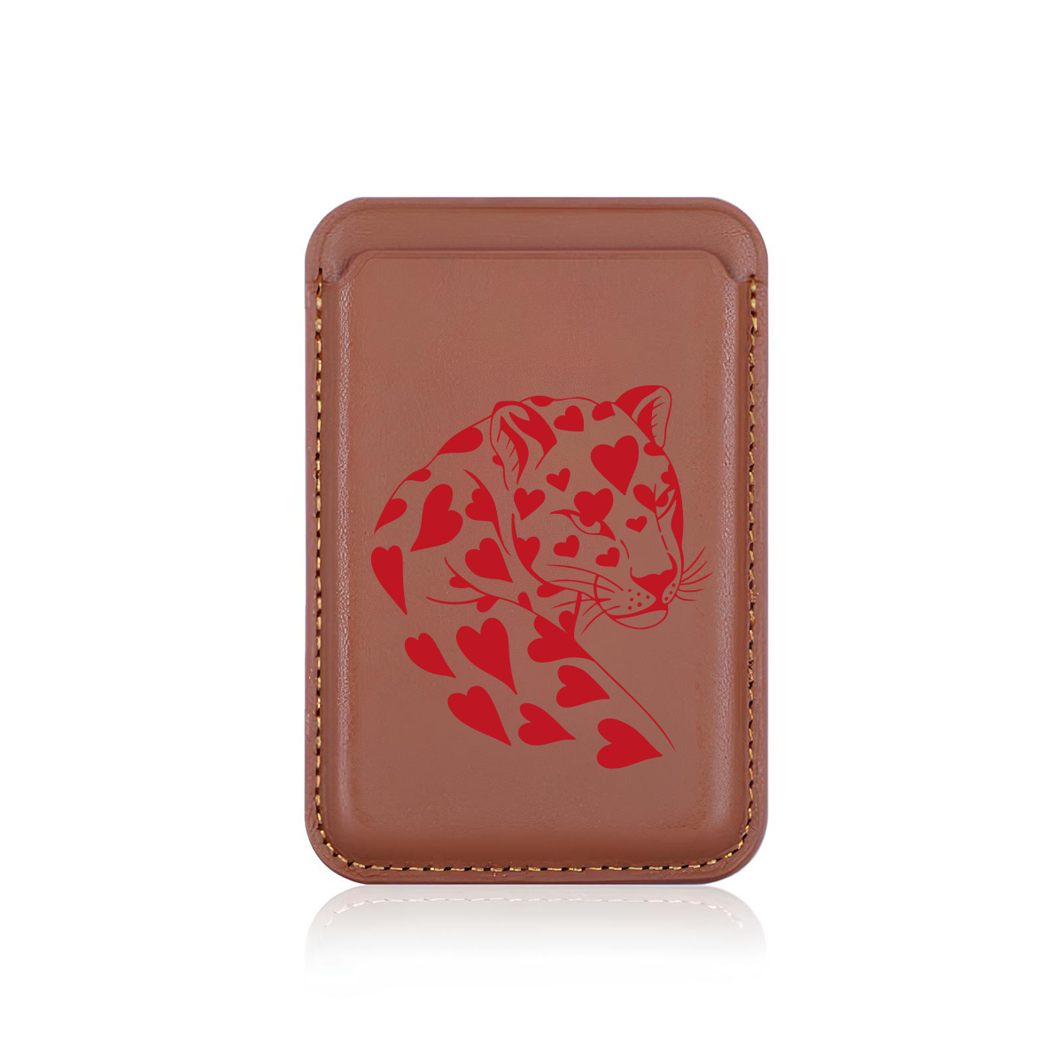 Apple iPhone Leopar Red Heart Cardsafe Kartlık