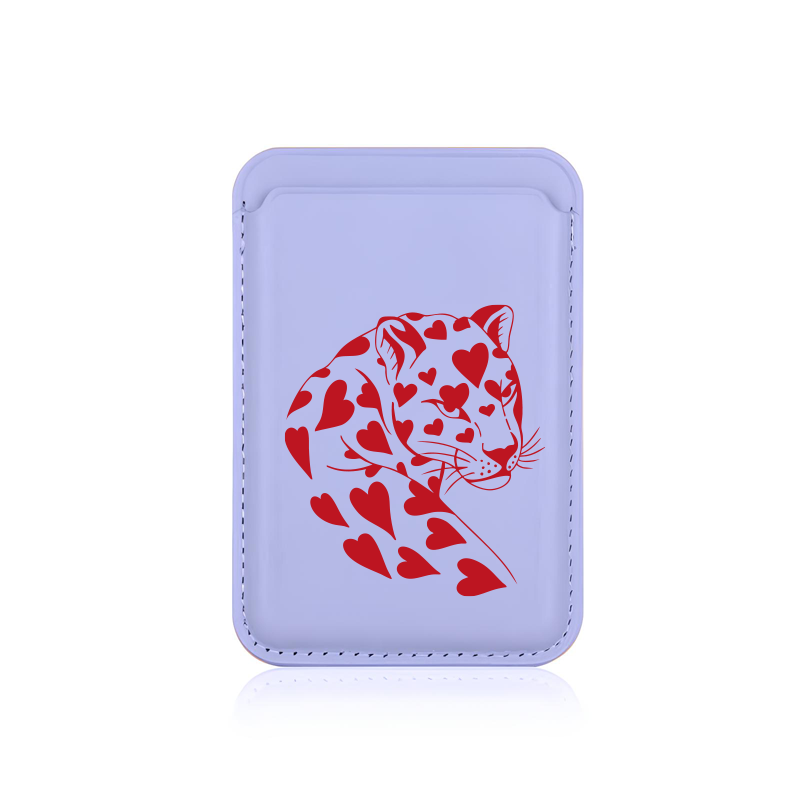 Apple iPhone Leopar Red Heart Cardsafe Kartlık