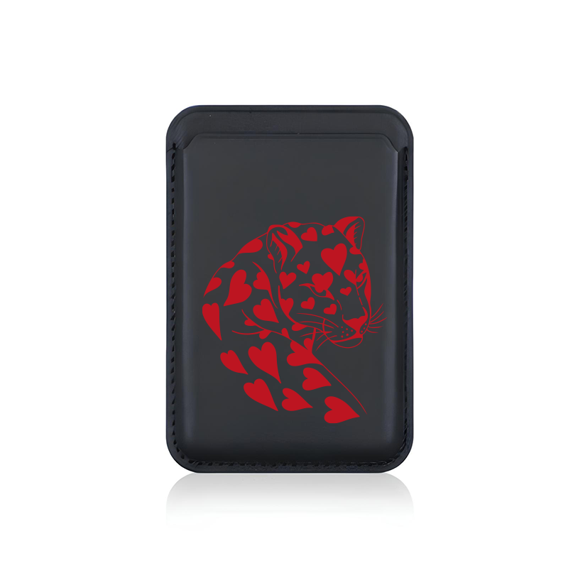 Apple iPhone Leopar Red Heart Cardsafe Kartlık