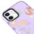 iPhone 12 Flowers Design Telefon Kılıfı - Artycase - Simli Mor