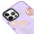 iPhone 12 Pro Flowers Design Telefon Kılıfı - Artycase - Simli Mor