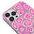 iPhone 12 Pro Pinky Hearts Telefon Kılıfı - Renkli Silikon - Gri