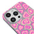 iPhone 13 Pro Pinky Hearts Telefon Kılıfı - Renkli Silikon - Gri