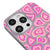 iPhone 15 Pro Pinky Hearts Telefon Kılıfı - Renkli Silikon - Gri