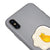 iPhone X Egg Cat Telefon Kılıfı - Renkli Silikon - Gri