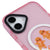 iPhone 16 Plus Joy The World Telefon Kılıfı - Artycase - Simli Pembe