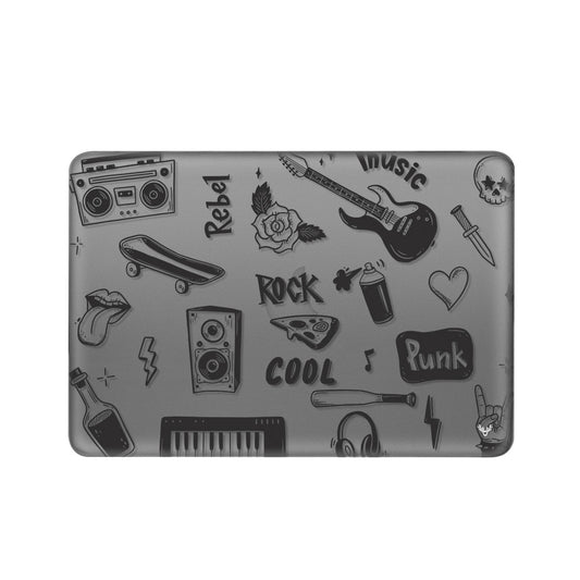 Macbook Pro Sert Kapaklı Punk Desenli Kılıf