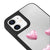 iPhone 12 Hearts Pinky Telefon Kılıfı - Ayna - Siyah