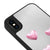 iPhone X Hearts Pinky Telefon Kılıfı - Ayna - Siyah