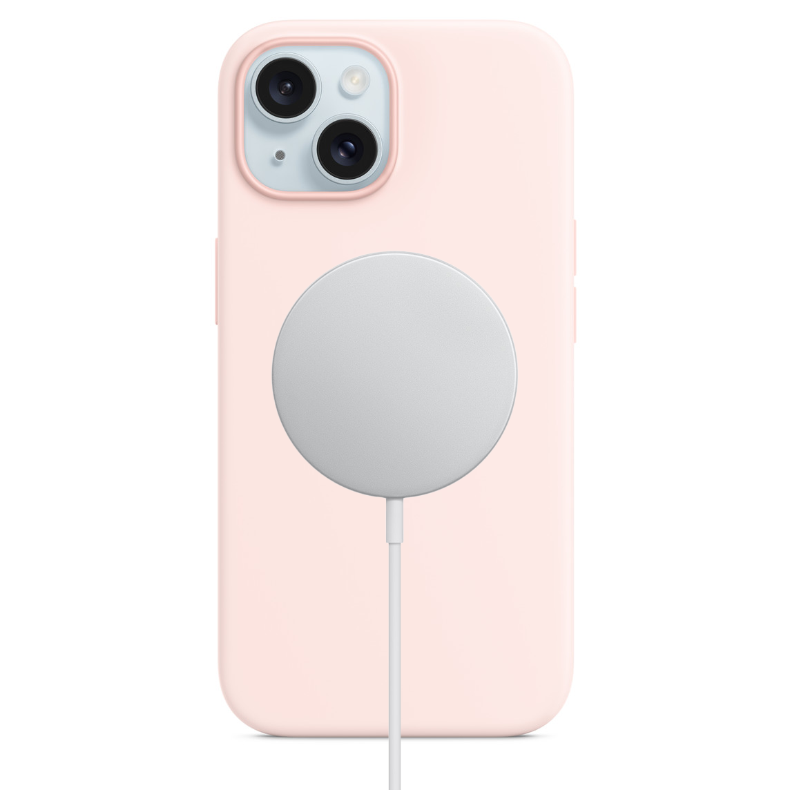 Apple iPhone 15 Plus Silikon Magsafe Case Uçuk Pembe