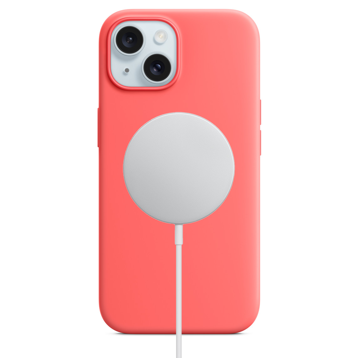 Apple iPhone 15 Plus Silikon Magsafe Case Koyu Pembe