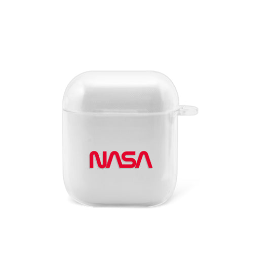 Apple AirPods Nasa Red Logo Şeffaf Kılıfı