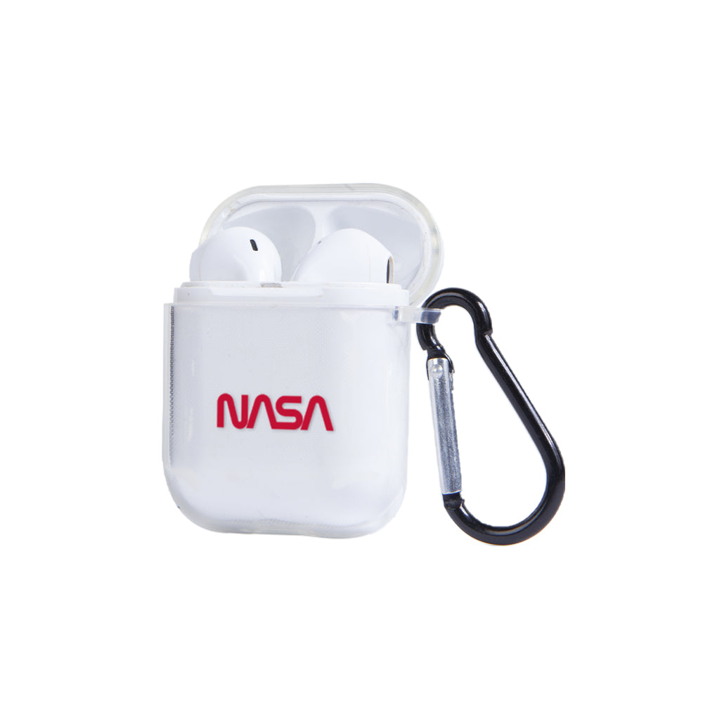 Apple AirPods Nasa Red Logo Şeffaf Kılıfı