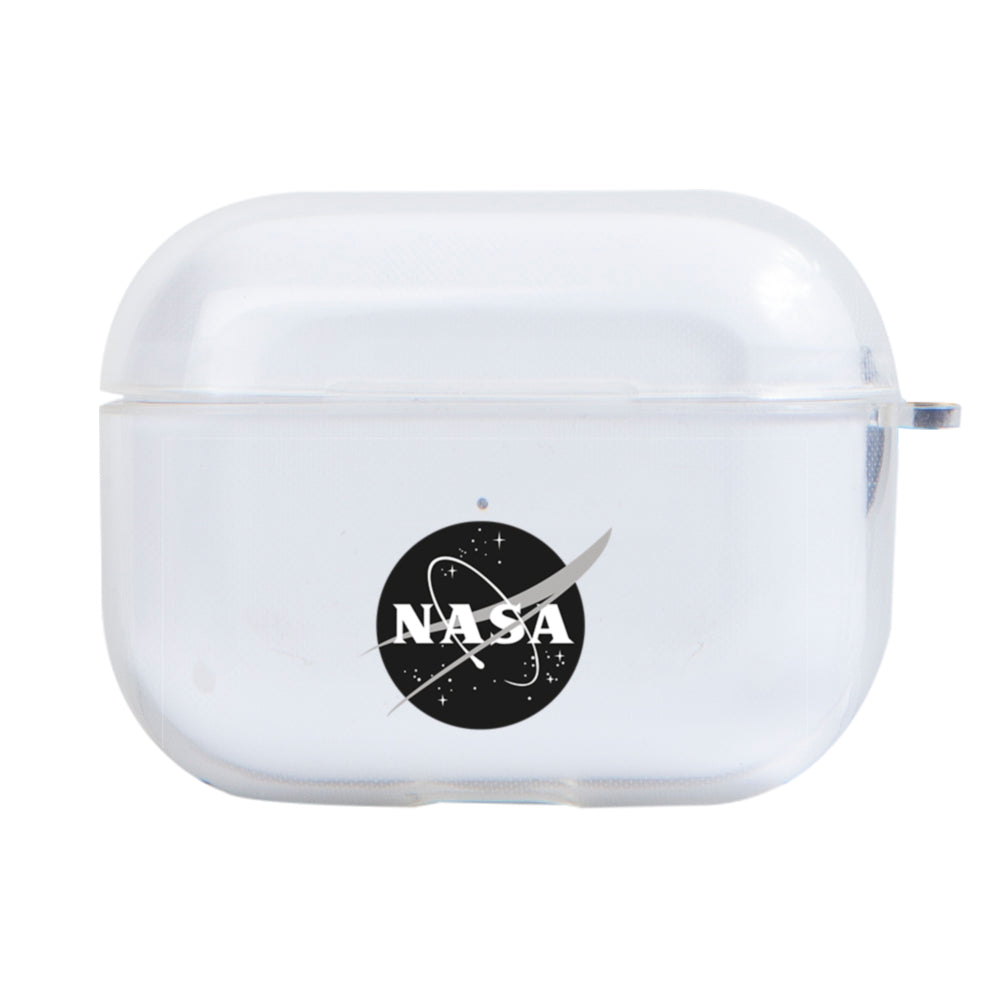 Apple AirPods Pro Nasa Black Logo Şeffaf Kılıfı