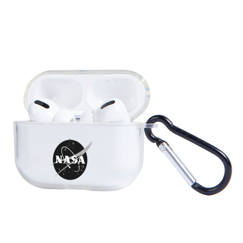 Apple AirPods Pro 2 Nasa Black Logo Şeffaf Kılıfı