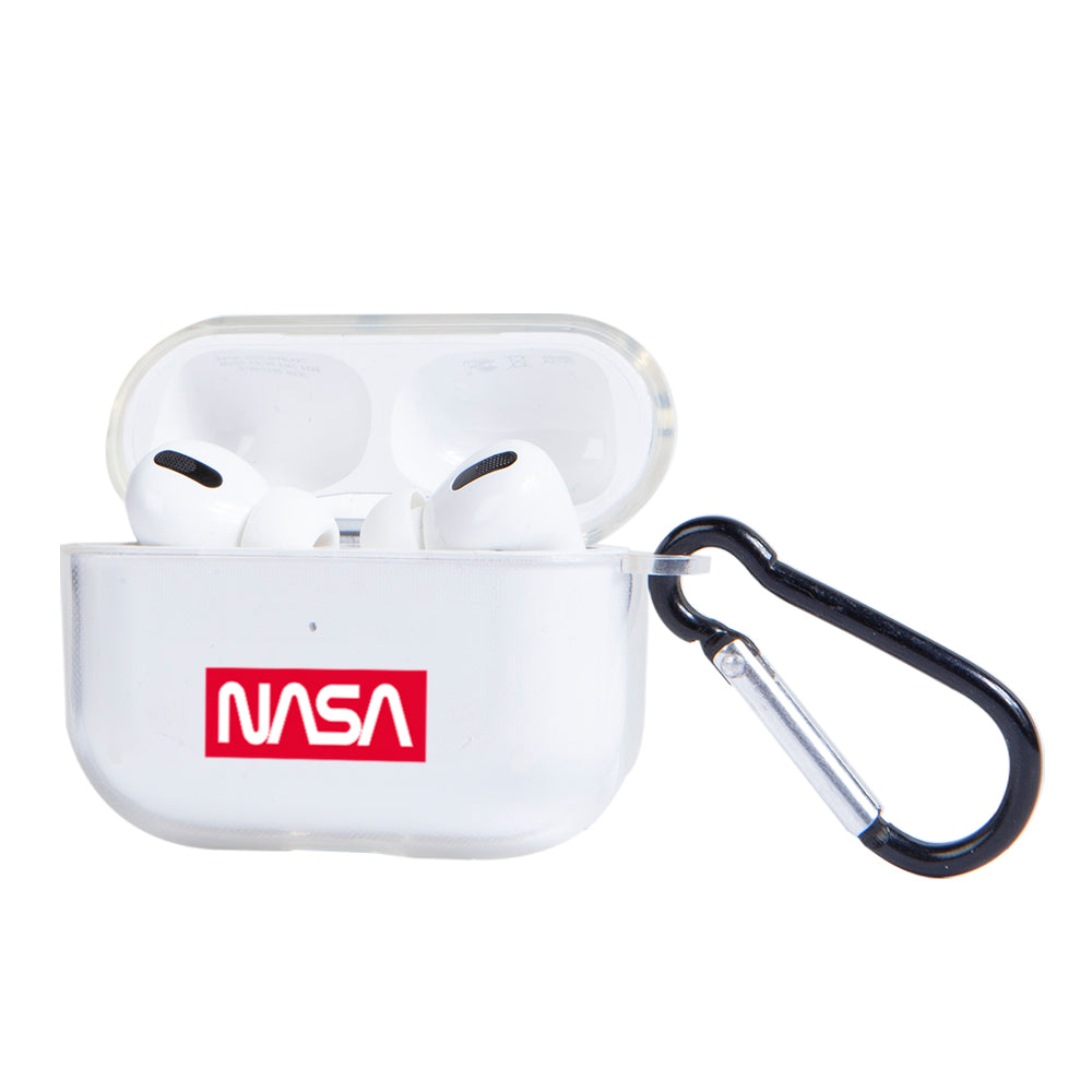 Apple AirPods Pro 2 Nasa Kırmızı Logo Şeffaf Kılıfı