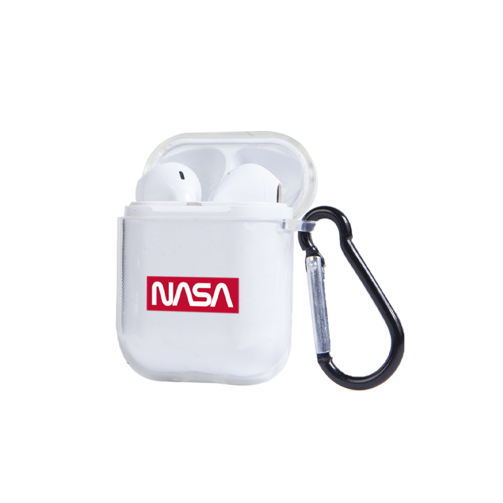 Apple AirPods Nasa Kırmızı Logo Şeffaf Kılıfı