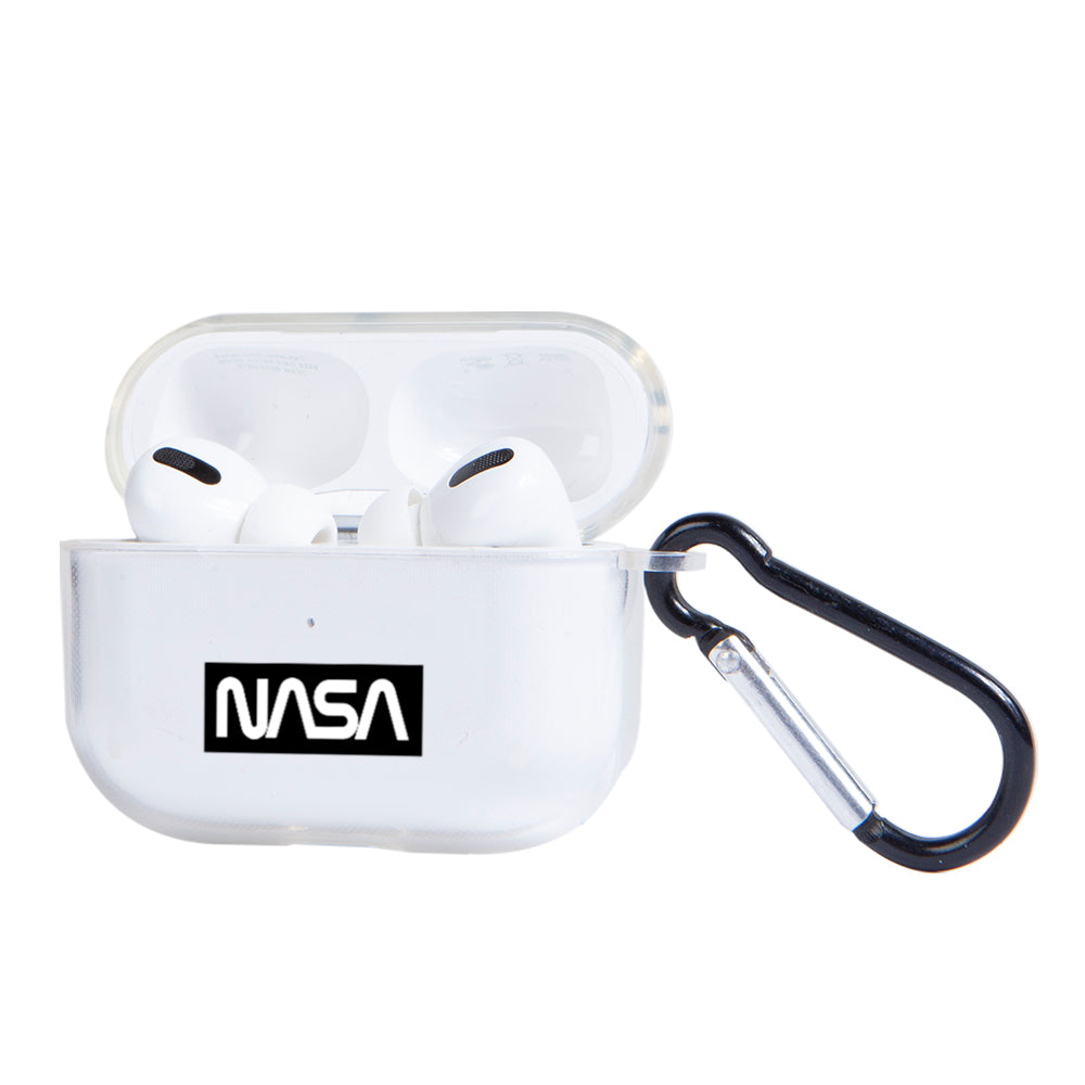 Apple AirPods Pro 2 Nasa Siyah Logo Şeffaf Kılıfı