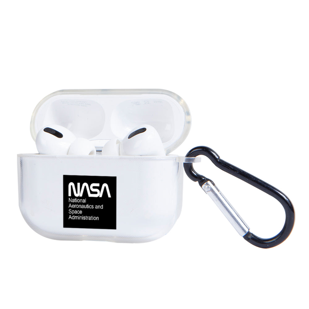 Apple AirPods Pro 2 Nasa Space Black Logo Şeffaf Kılıfı