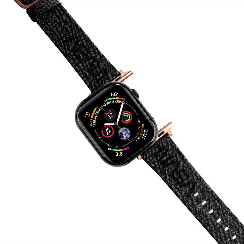 Apple Watch Black Band Nasa Black Logo Kordon