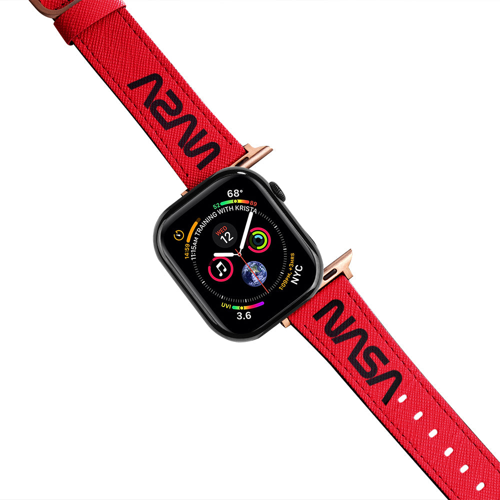 Apple Watch Red Band Nasa Black Logo Kordon