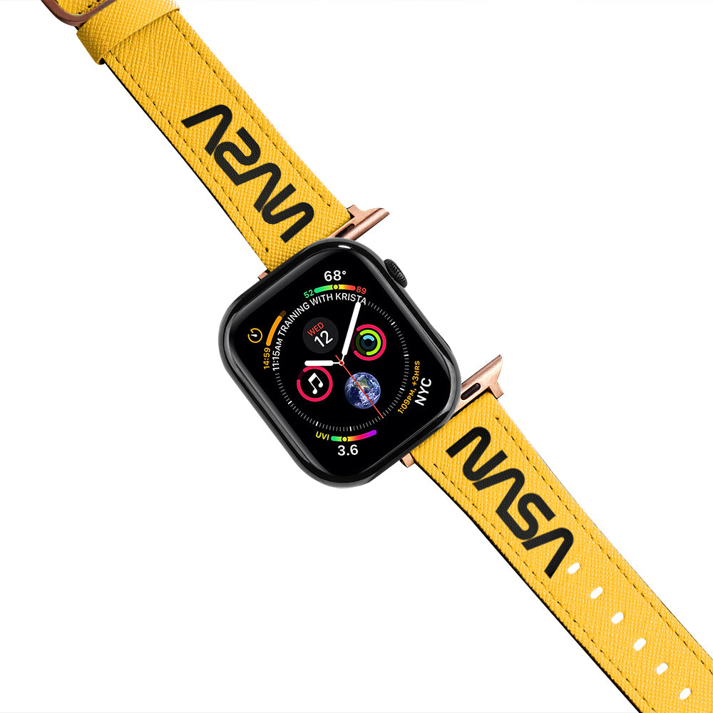 Apple Watch Yellow Band Nasa Black Logo Kordon