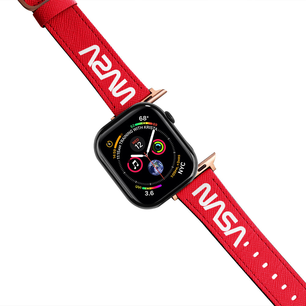 Apple Watch Red Band Nasa White Logo Kordon