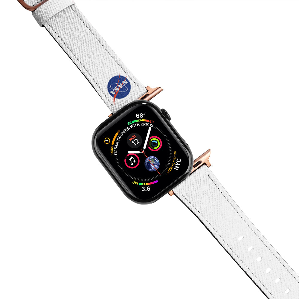 Apple Watch White Band Nasa Logo Kordon