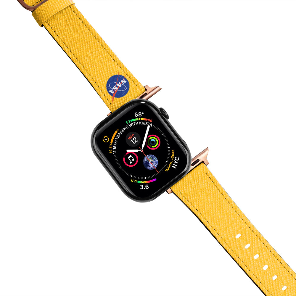 Apple Watch Yellow Band Nasa Logo Kordon