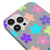 iPhone 12 Pro Colorful Flowers Telefon Kılıfı - Renkli Silikon - Gri