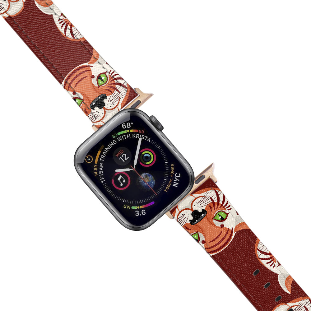 Apple Watch Red Band Tiger Desenli Kordon