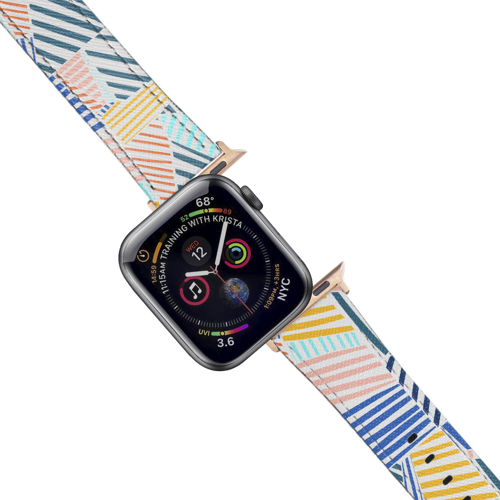 Apple Watch White Band Colors Line Desenli Kordon