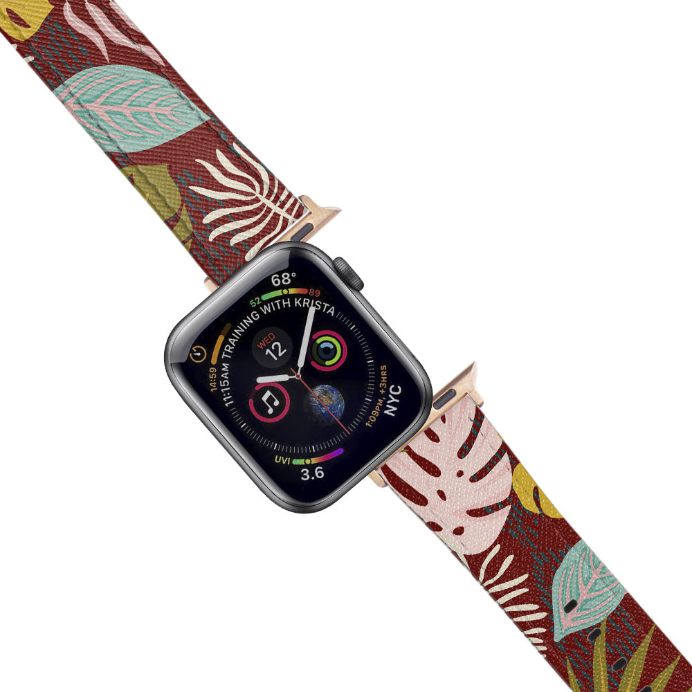 Apple Watch Red Band Autmn Desenli Kordon