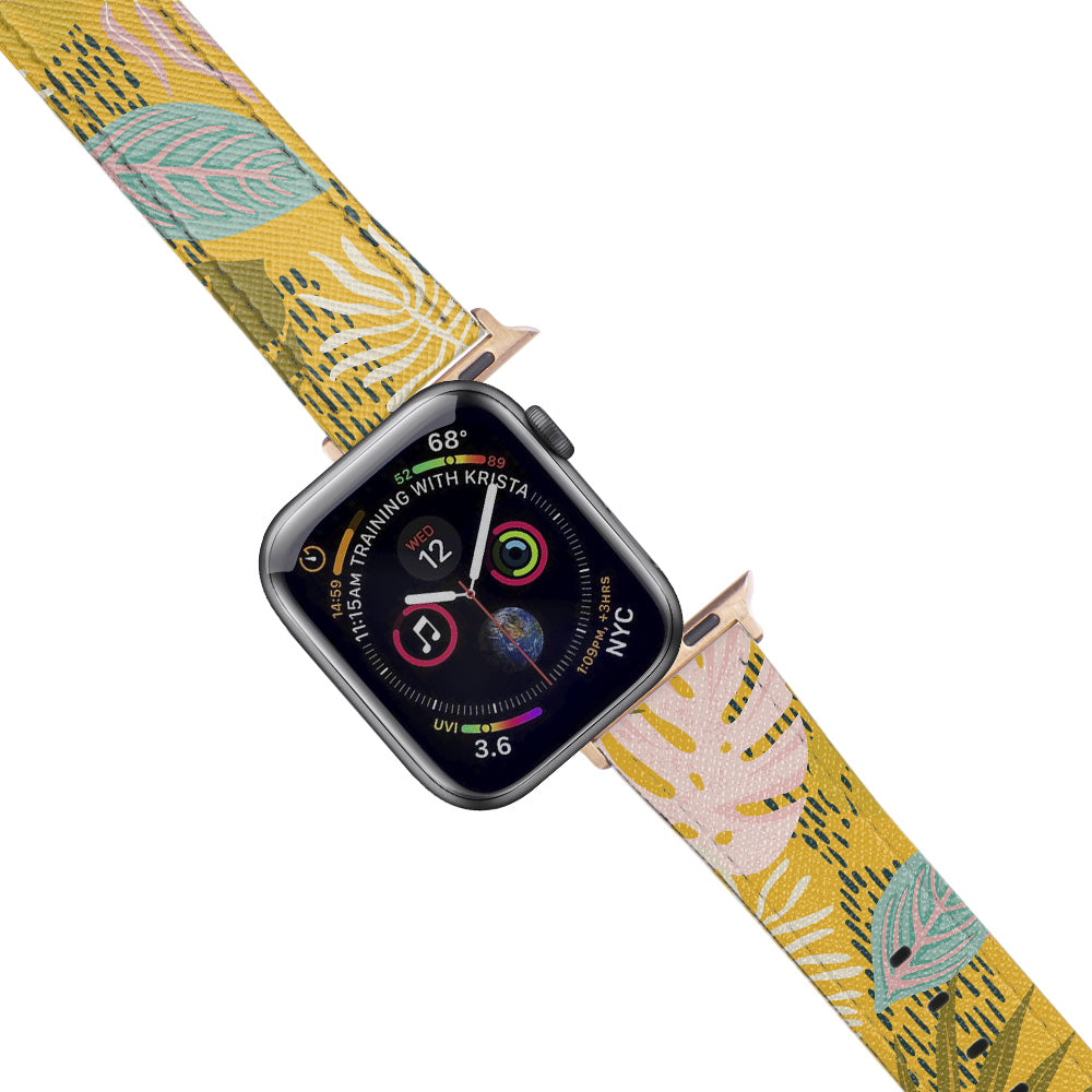 Apple Watch Yellow Band Autmn Desenli Kordon