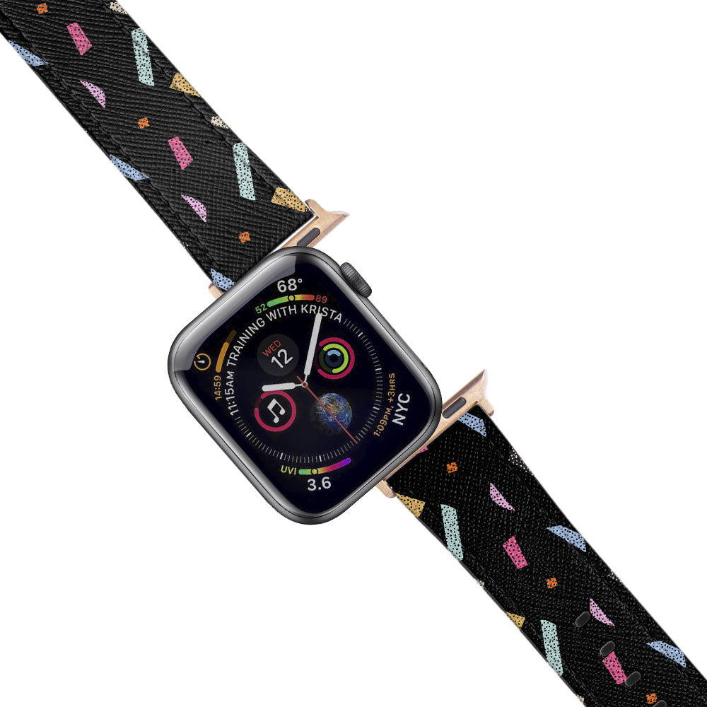 Apple Watch Black Band Sweet Shapes Desenli Kordon