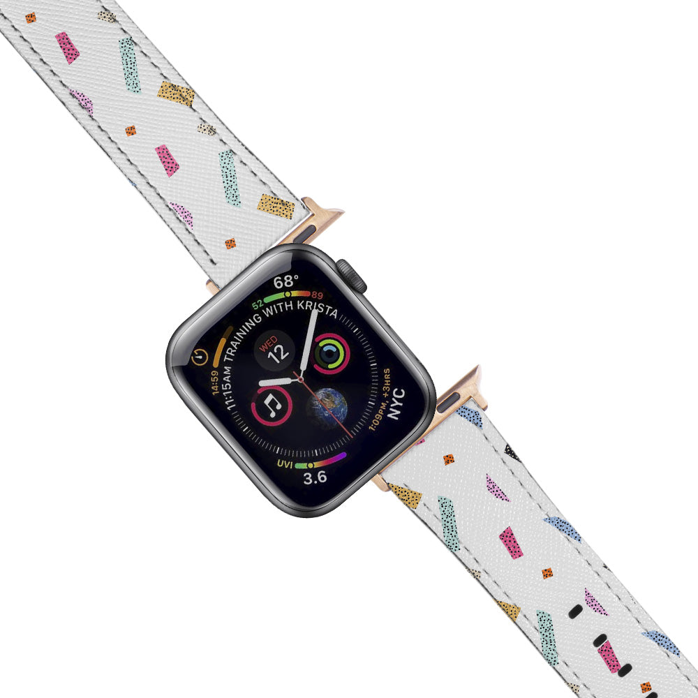 Apple Watch White Band Sweet Shapes Desenli Kordon