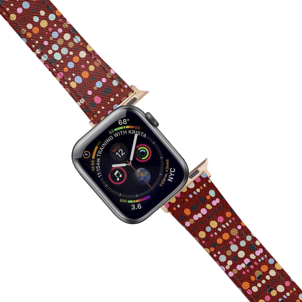 Apple Watch Red Band Colorful Dots Desenli Kordon