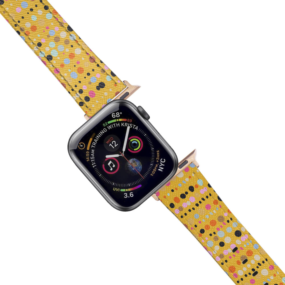 Apple Watch Yellow Band Colorful Dots Desenli Kordon