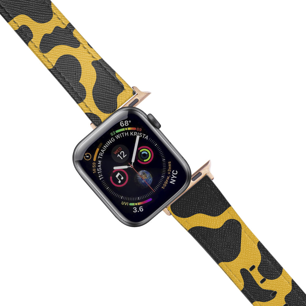 Apple Watch Yellow Band Dalmaç Desenli Kordon