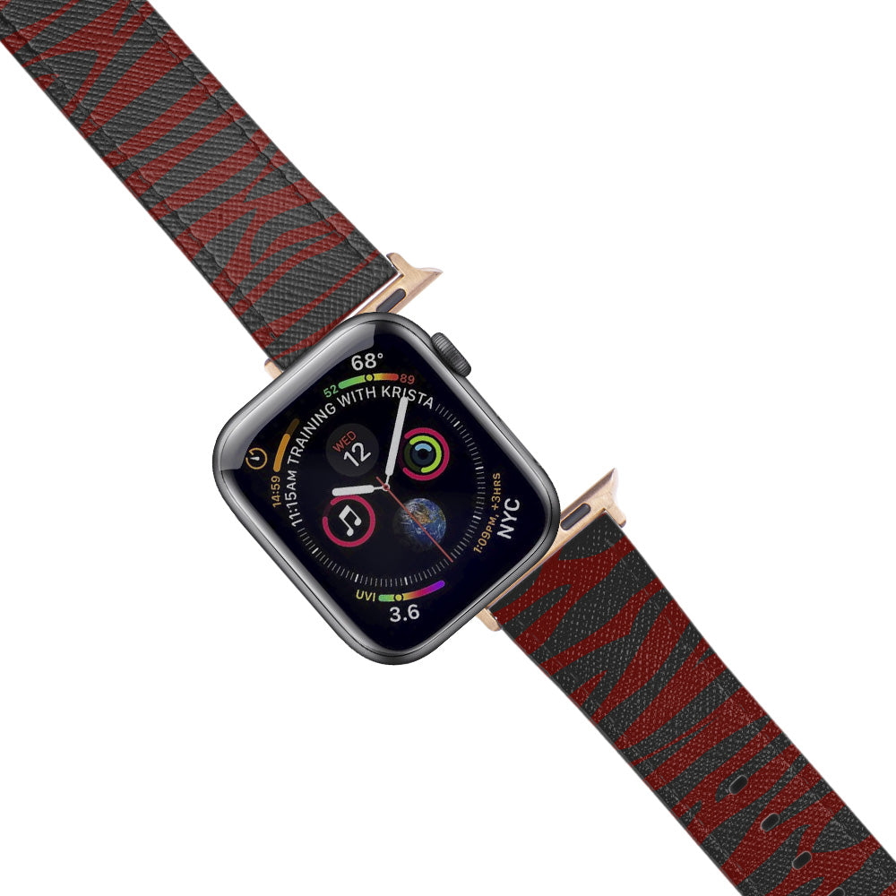 Apple Watch Red Band Zebra Desenli Kordon