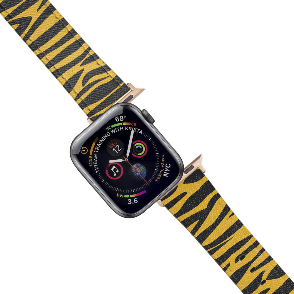 Apple Watch Yellow Band Zebra Desenli Kordon