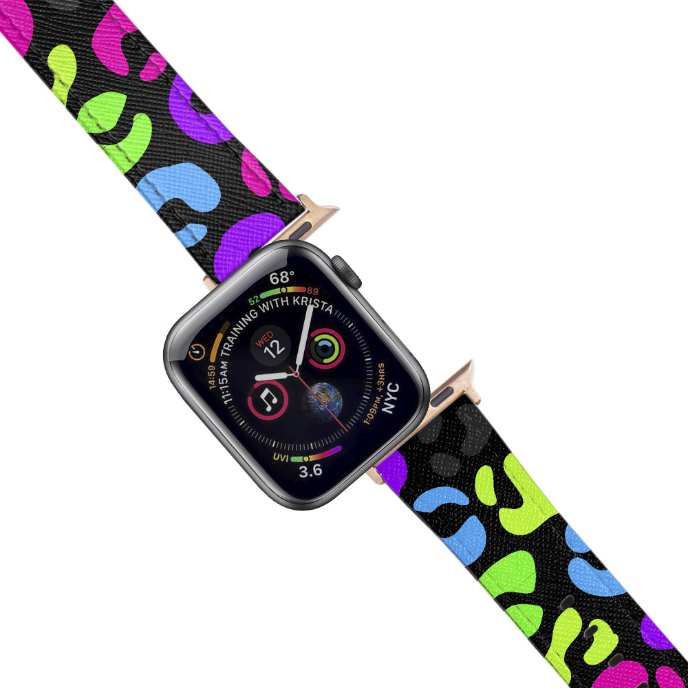 Apple Watch Black Band Colors Smile Desenli Kordon