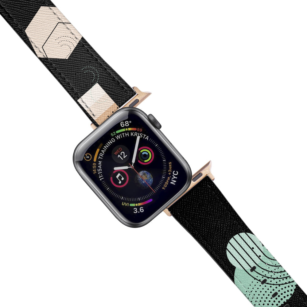 Apple Watch Black Band Shapes Desenli Kordon