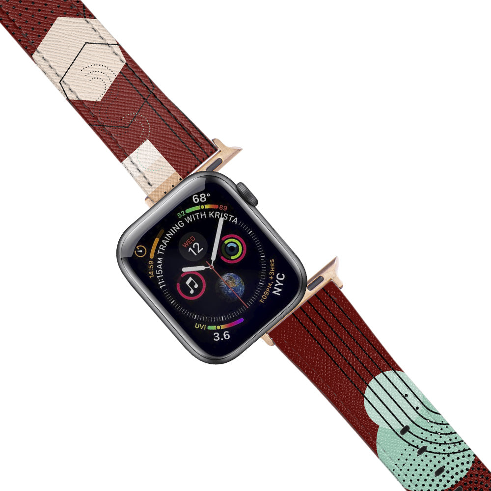 Apple Watch Red Band Shapes Desenli Kordon