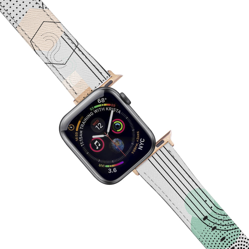 Apple Watch White Band Shapes Desenli Kordon