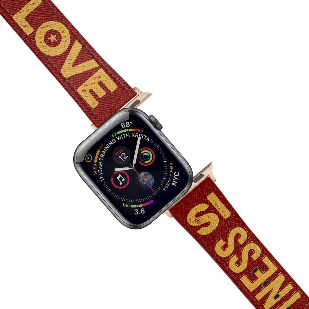 Apple Watch Red Band Love Desenli Kordon